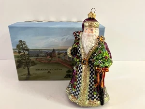Rare/Retired  Mackenzie Childs Regal Santa Christmas Ornament With Box EC - Picture 1 of 6