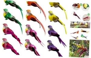 12pcs Assorted Artificial Birds Ornaments 6-inch Simulated Foam Feathered - Picture 1 of 7