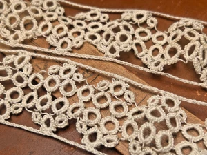 Vintage Tatting 1,5" Baumwolle Elfenbein Tatting Trim 40" Stck. Hergestellt in Frankreich - Bild 1 von 4