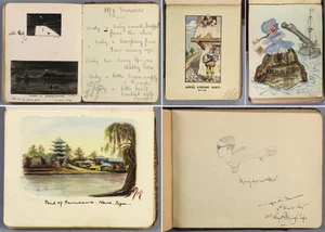 TWO ALBUMS WW1-era INDIA nurse at hill station ORIGINAL illustrations + ditties - Picture 1 of 16