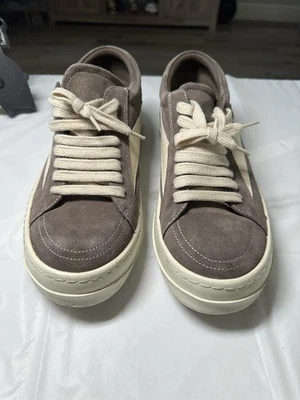 Rick Owens Vintage Low Dark Gray Suede/Milk Leather Trim Men's Size 10 - Image 1 of 4