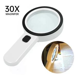Lupa de mano Jumbo 30X Lupa iluminada con 12 luces LED brillantes - Imagen 1 de 9