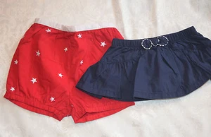 Gymboree ESTRELLAS Y RAYAS 4 de Julio Azul Marino Falda Bloomers Estrella Roja NUEVO CON ETIQUETAS 18-24 2T   - Imagen 1 de 4