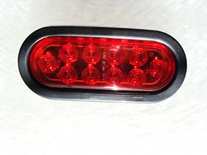 10- 6" RED Oval LED Stop Turn Tail Lights - Bild 1 von 2