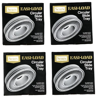 4 Sears Easi-Load Slide Trays Circular 100 2x2 slide mounts Each New Old Stock - Image 1 of 4