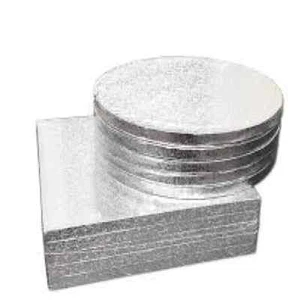 Cake Drums Round Silver Bulk Pack of 5 - 12mm Thick Lightweight 10" & 12" - Picture 1 of 3