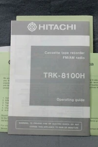 Vintage Hitachi TRK-8100H FM/AM Cassette Tape Recorder Operating Guide Manual - Picture 1 of 4