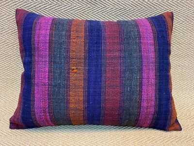 Funda de cojín de lana tejida a mano almohada vintage Kilim a rayas 16x24 Foto 1 de 4