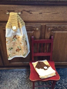 Daisies All Things Grow With Love Cocina Colgar Toalla de Mano Crochet Hecho a Mano - Imagen 1 de 1