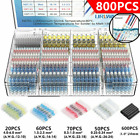 800PCS Waterproof Heat Shrink Butt Terminals Solder Seal Sleeve Wire Connectors