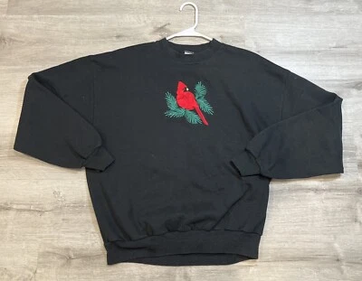 Suéter Jerzees Abuela Navidad Cardenal Talla XL Hecho en EE. UU. Negro De Colección Foto 1 de 4
