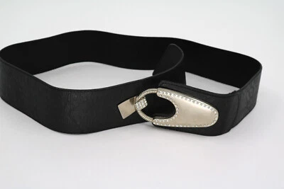 Breiter Güürtel in schwarz mit auffallender Glitzer Schließe 90cm neu - Bild 1 von 2