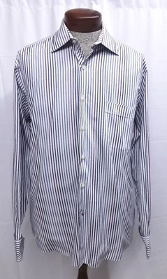 Camisa de vestir Ben Sherman para hombre 16 34/34 abotonada mediana grande 100 % rayas blanca Foto 1 de 4