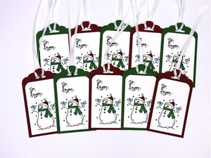 Stampin’ Up! Christmas Gift Tags Snowman Gift Tags Handmade Gift Tags - Picture 1 of 1