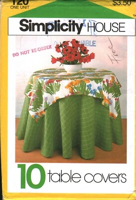 120 Vintage Simplicity Sewing Pattern Home Decor Set of Tablecloths Table Cover - Image 1 of 2