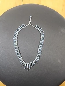 Vintage Sherman Signed 1950s Necklace Choker Sky Blue Topaz Blue Rare Wedding - Imagen 1 de 23