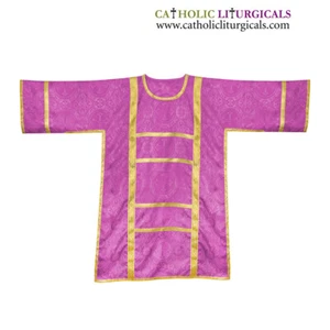 Spanish Dalmatic Roman Purple Vestment with Deacon Stole & Maniple,Chasuble, NEW - Picture 1 of 2
