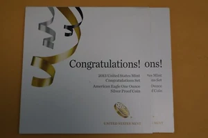2013 W PROOF SILVER EAGLE CONGRATULATION SET - LOW MINTAGE/CLEAN EAGLE - Picture 1 of 6