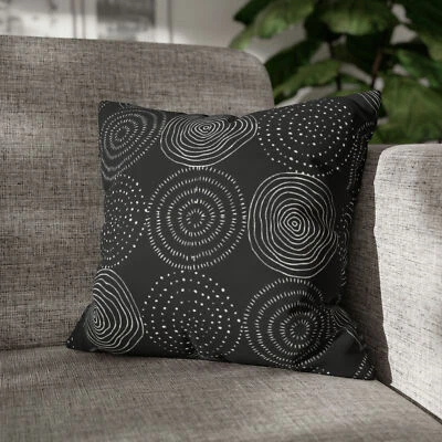 CUSHION COVER PILLOW CASE|SCRIBBLE DOODLE CIRCLE PATTERN - Image 1 of 4