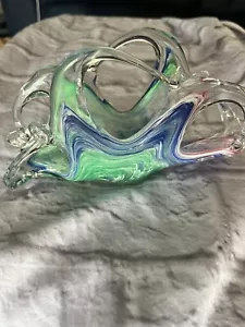 Vintage Murano? Glaswaren bunte handgeblasene Kunst Glas Serviettenhalter - Bild 1 von 10