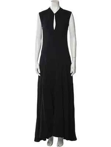 NWT  $3,597 JIL SANDER Black Silk Wrap Maxi Dress Gown Size 38 (US 6) - Picture 1 of 20