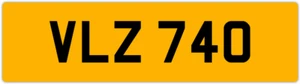 VLZ 740 V 3X3 DATELESS PRIVATE NUMBER PLATE VAL VICK VIC VIK VIN VINCE VIV VERN - Picture 1 of 1