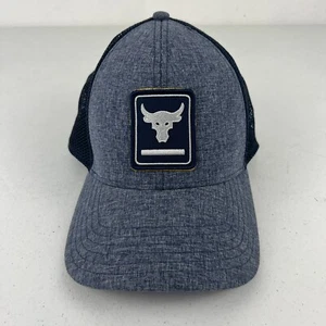 Men's Under Armour Project Rock Trucker Hat Cap #1347211 Blue SnapBack - Picture 1 of 3