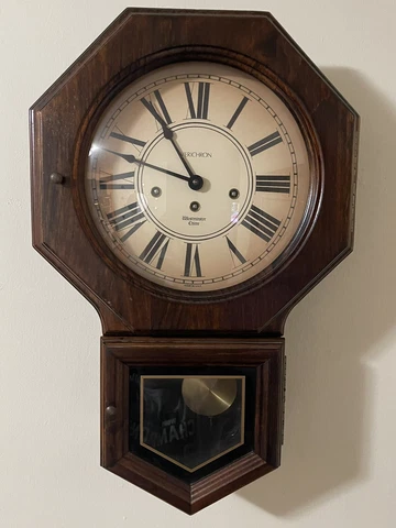 Verichron Quarter Hour Westminster Chime Regulator Wall Clock 8-Day, Key-wind Cover