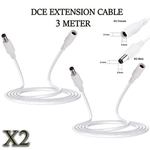 DC Power Extension Cable Wire Lead Plug For CCTV Security Cameras DVR PSU Laptop - Picture 1 of 9