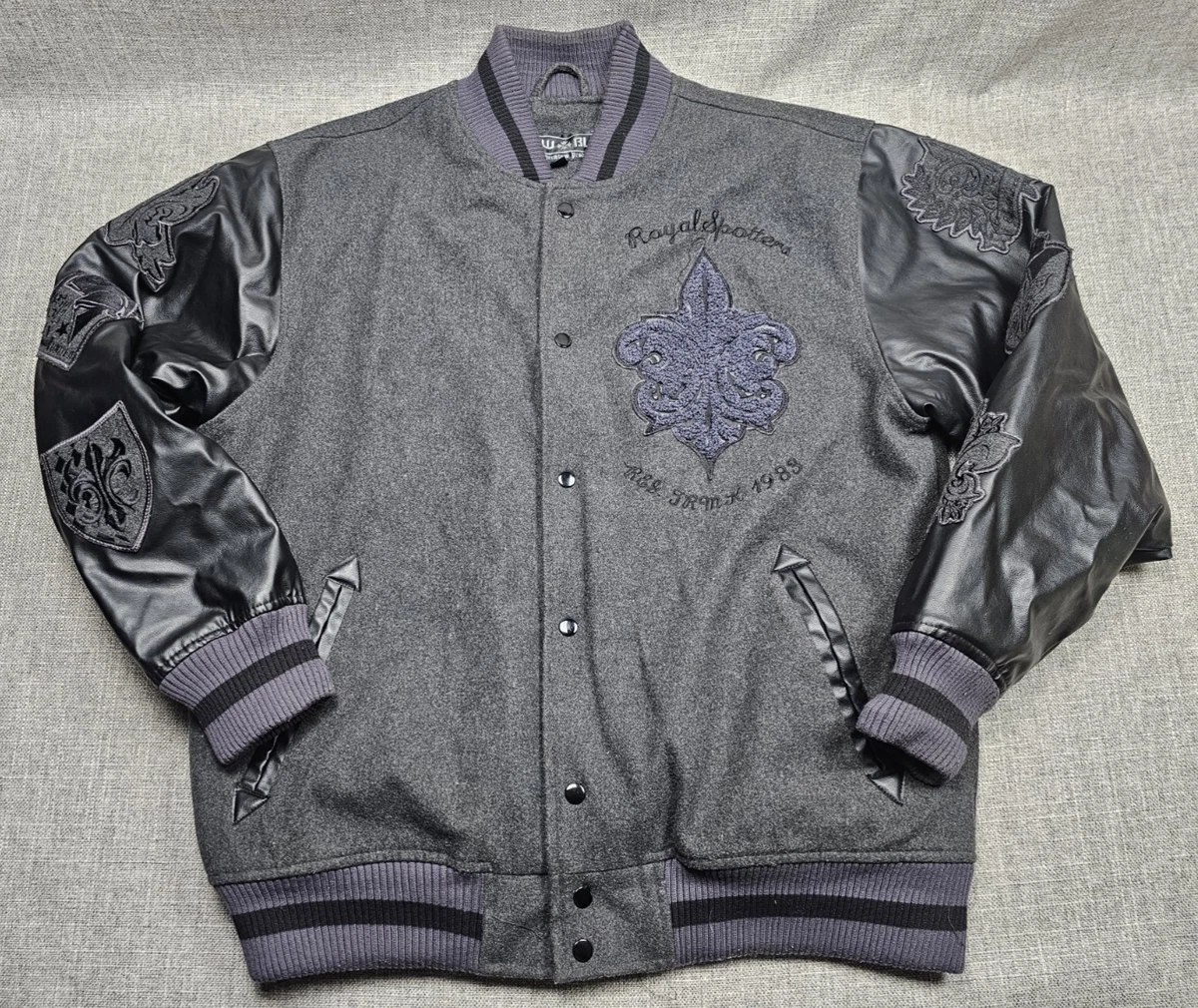 Raw Blue Faux Leather Outer Shell Coats, Jackets & Vests for Men