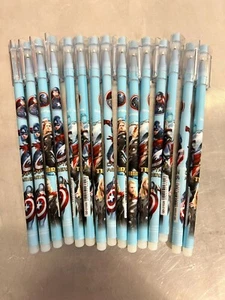 Captain America Marvel - Lot Set of 15 Writing Pens With Caps New Never Used - Picture 1 of 5