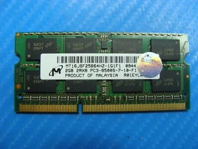 MacBook Pro A1278 Micron 2GB PC3-8500S SO-DIMM Memory RAM MT16JSF25664HZ-1G1F1 - Image 1 of 2