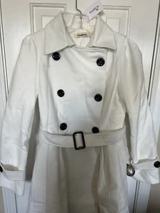 Foremode Women’s Double Breasted Pea Coat Midlong Trench Coat With Belt - Picture 1 of 7