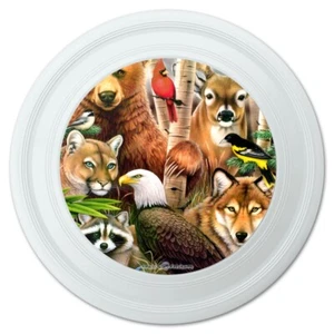 Orso Aquila Puma Lupo Procione Cervo Animali Novità 9" Disco Volante - Foto 1 di 4