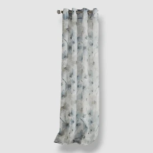 DKNY Gray Modern Bloom Curtain Panel Size 50" x 84" - Picture 1 of 3