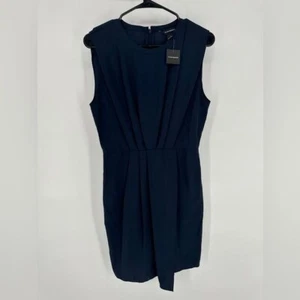 Club Monaco | NWT $198 Women’s 4 Navy Sleeveless Perdeta Dress Drapey - Picture 1 of 6