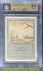 MTG 3rd Edition Revised 1994 Swamp (B) BGS 9.5Q+ (TRUE QUAD+) GEM MINT 93/94 - Picture 1 of 6