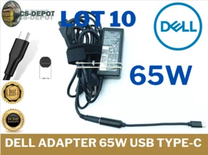 10X Dell 65w Type C Laptop Charger USB C Power AC Adapter 24YNH VENUE 10 PRO 505 - Picture 1 of 6