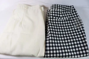 Women's Worthington Dress Pants, Black & White Check Stretch Ankle Pants Size 10 - Picture 1 of 9