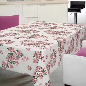 Rosa Aquarell Blumen PVC Vinyl abwischbare Tischdecke KOSTENLOSER VERSAND - Bild 1 von 2