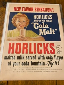 Vintage 1950 Horlicks Cola Malt Malt Of The Month ad - Picture 1 of 1