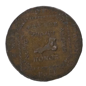 1794 Hampshire Emsworth Earl Howe Map France Halfpenny Conder Token 1/2p D&H-18 - Picture 1 of 2