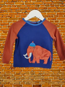 BABY BOYS BODEN KIDS AGE 18-24 MONTHS 92 CM BLUE MAMMOTH LONG SLEEVE T SHIRT TEE - Picture 1 of 3