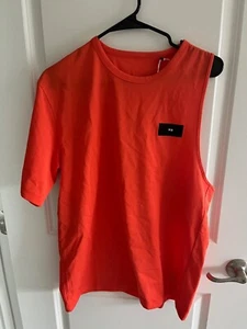 Adidas Y-3 Men's 2XS Layered Short Sleeve Shirt Orange NWT As Is  HY1254 - Picture 1 of 5