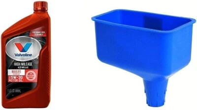 Valvoline High Mileage with MaxLife Technology SAE 5W-30 +Spill Saver Oil Funnel Foto 1 de 4