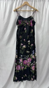Vintage 1970s Maxi Floral Sundress Cotton Voile Elegant Party Cottage Prairie  - Picture 1 of 15
