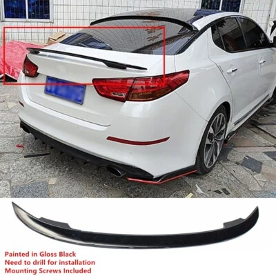 UNIVERSAL FOR 2011-2015 KIA OPTIMA K5 GLOSSY BLACK REAR TRUNK LID SPOILER WING Foto 1 de 4