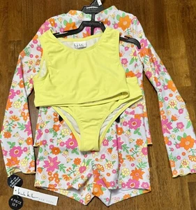 MWT Nicole Miller New York4 pc Swimsuit Set Girls Size 10 - Picture 1 of 2