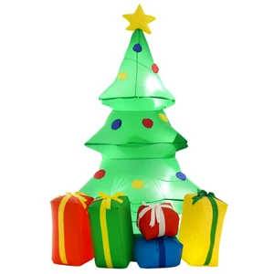 HOMCOM 5FT Inflatable Christmas Tree Xmas Airblown Holiday Decoration Outdoor - Picture 1 of 11