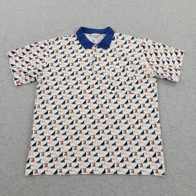 Maus & Hoffman Velero Polo Para Hombres 42 Blanco AOP Gráfico Camisa Velero Foto 1 de 4